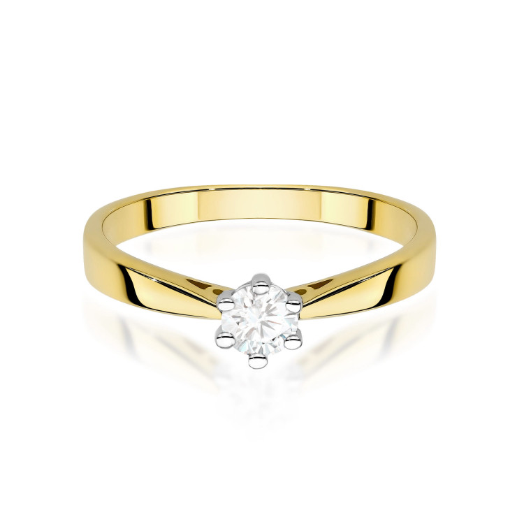 Pierścionek W0229B Diament 0,30ct żółte złoto