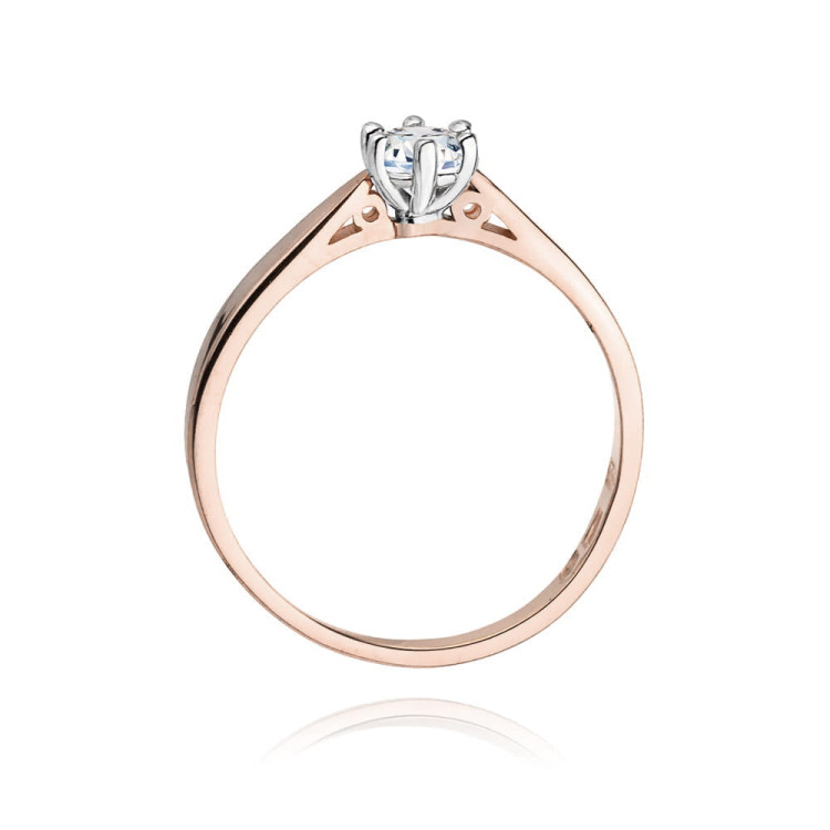 Pierścionek W0229B Diament Laboratoryjny 0,20ct różowe złoto