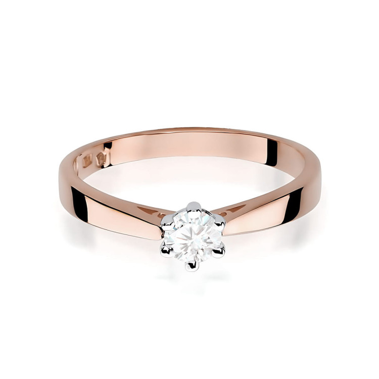 Pierścionek W0229B Diament 0,25ct różowe złoto