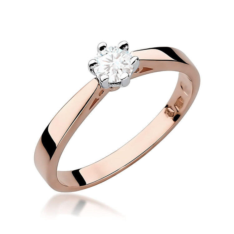 Pierścionek W0229B Diament 0,20ct różowe złoto
