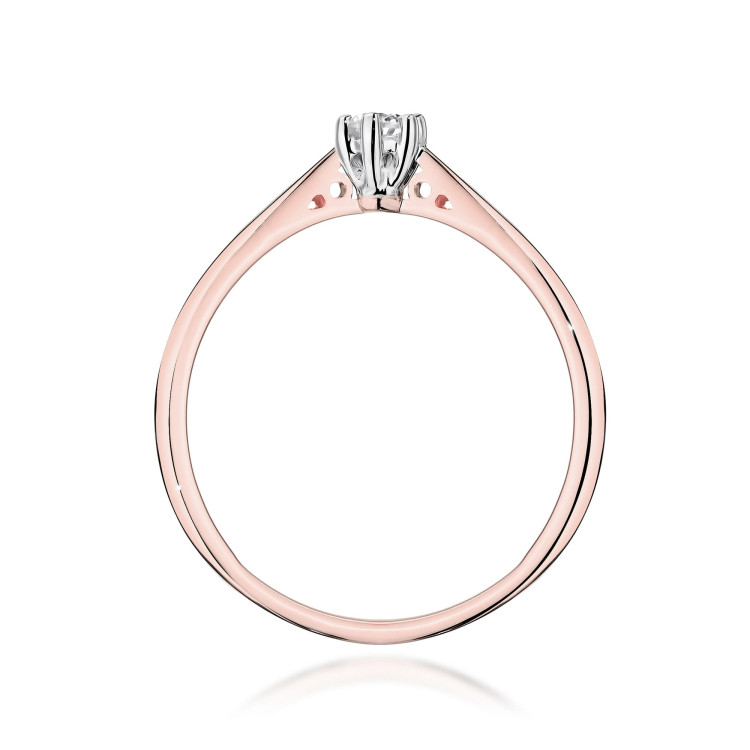 Pierścionek W0229 Diament 0,10ct różowe złoto