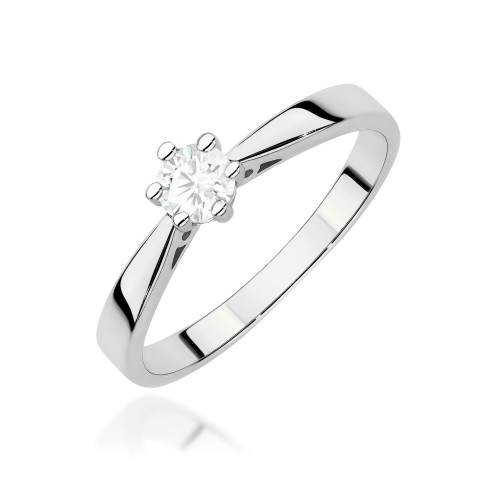 Pierścionek W0229B Diament Laboratoryjny 0,30ct białe złoto