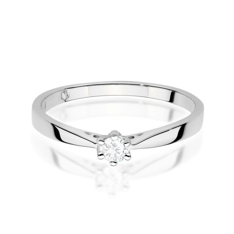 Pierścionek W0229 Diament 0,12ct białe złoto