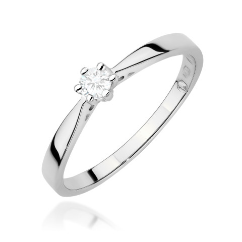Pierścionek W0229 Diament 0,12ct białe złoto