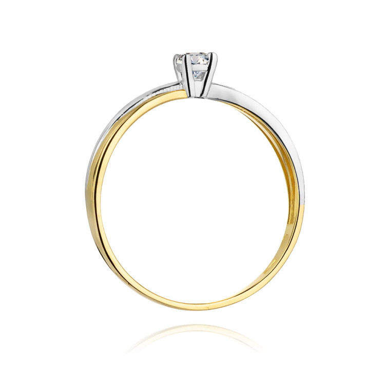 Pierścionek W0230 Diament 0,08ct żółte złoto
