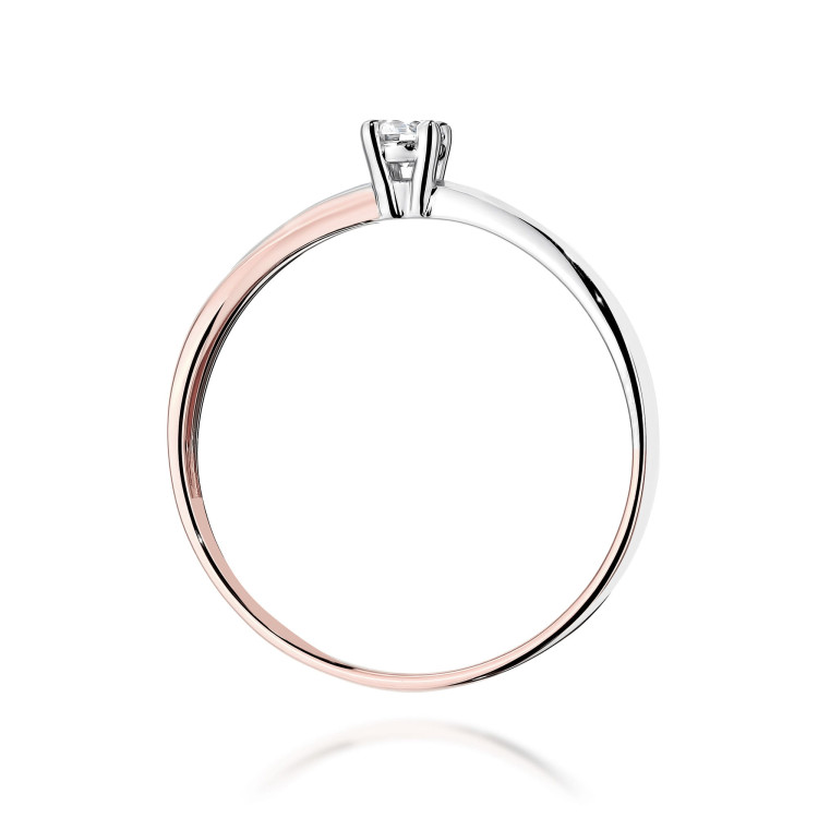 Pierścionek W0230 Diament 0,10ct różowe złoto