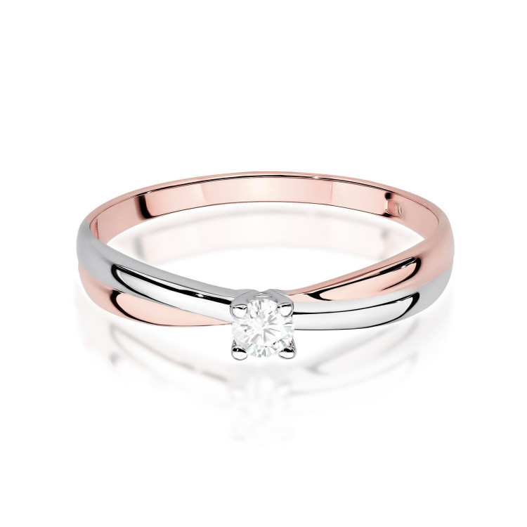 Pierścionek W0230 Diament 0,10ct różowe złoto
