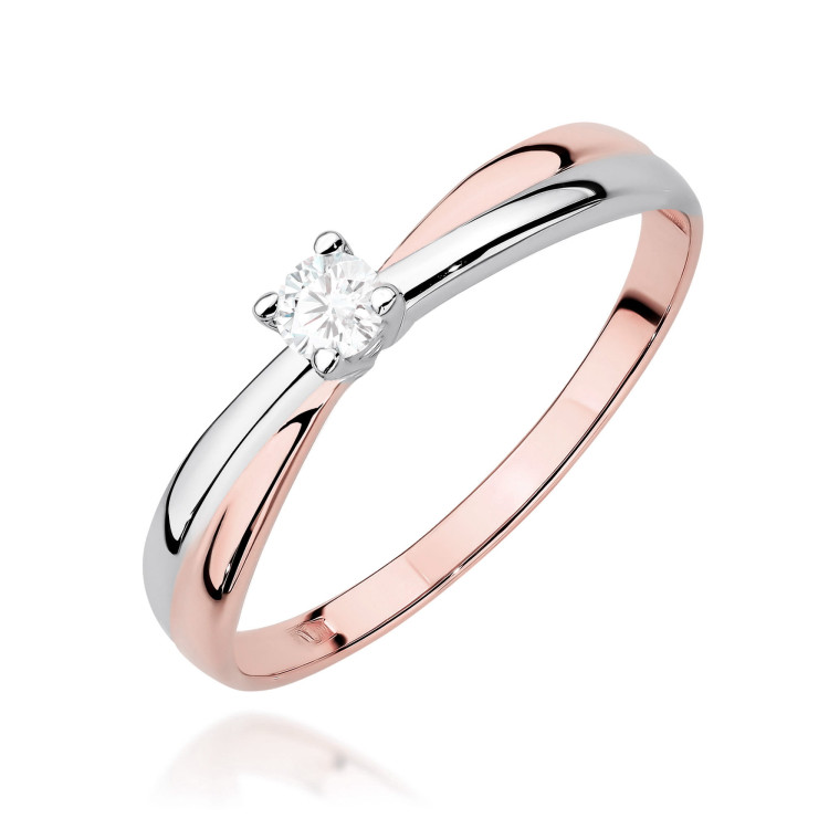 Pierścionek W0230 Diament 0,08ct różowe złoto