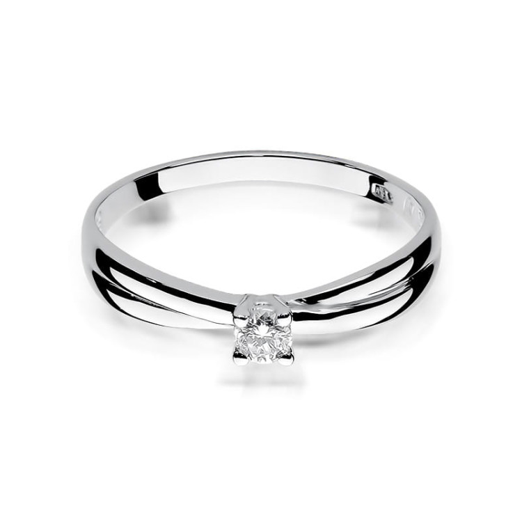 Pierścionek W0230 Diament 0,08ct białe złoto