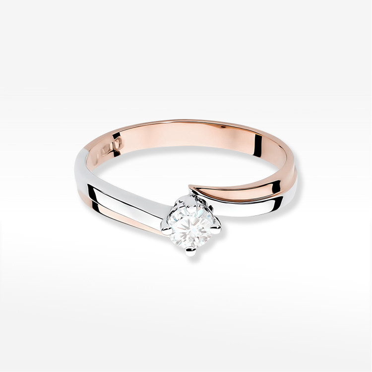 Pierścionek W0231B Diament Laboratoryjny 0,25ct różowe złoto