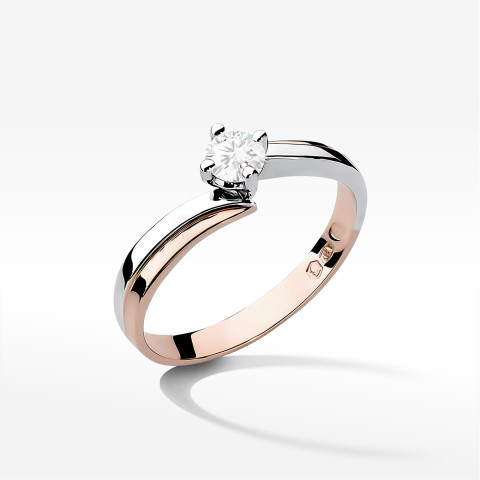 Pierścionek W0231B Diament Laboratoryjny 0,25ct różowe złoto