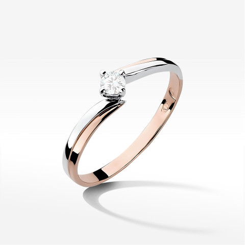 Pierścionek z różowego złota z diamentem laboratoryjnym - próba 585 0,10CT w0231.R3.LDW.02
