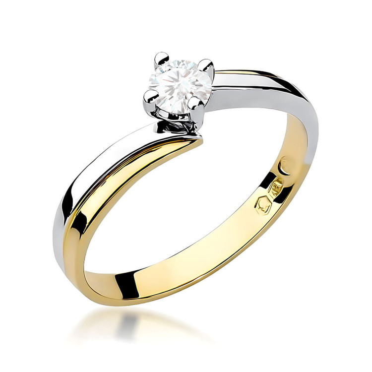 Pierścionek W0231B Diament Laboratoryjny 0,30ct żółte złoto