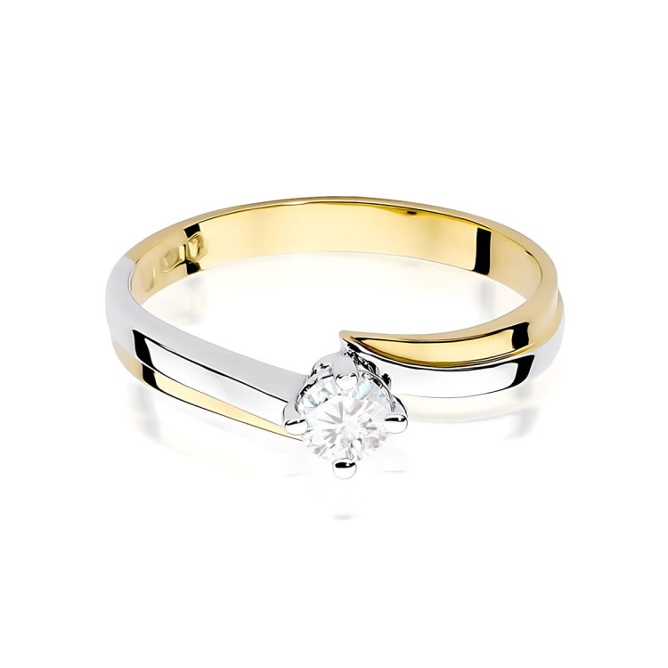 Pierścionek W0231B Diament Laboratoryjny 0,25ct żółte złoto