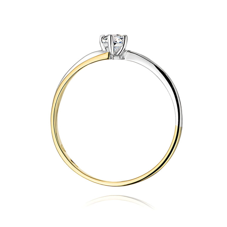 Pierścionek z żółtego złota z diamentem laboratoryjnym - próba 585 0,10CT w0231.Z3.LDW.02