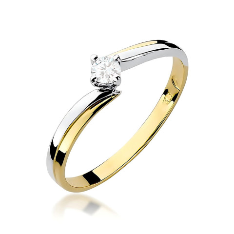 Pierścionek z żółtego złota z diamentem laboratoryjnym - próba 585 0,10CT w0231.Z3.LDW.02