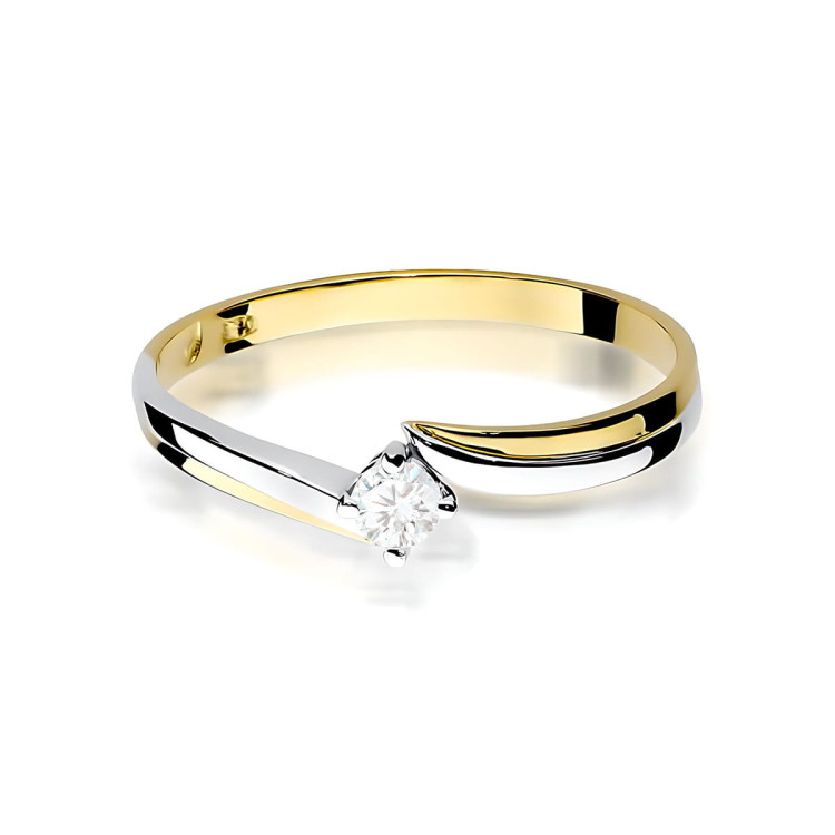 Pierścionek W0231 Diament 0,08ct żółte złoto