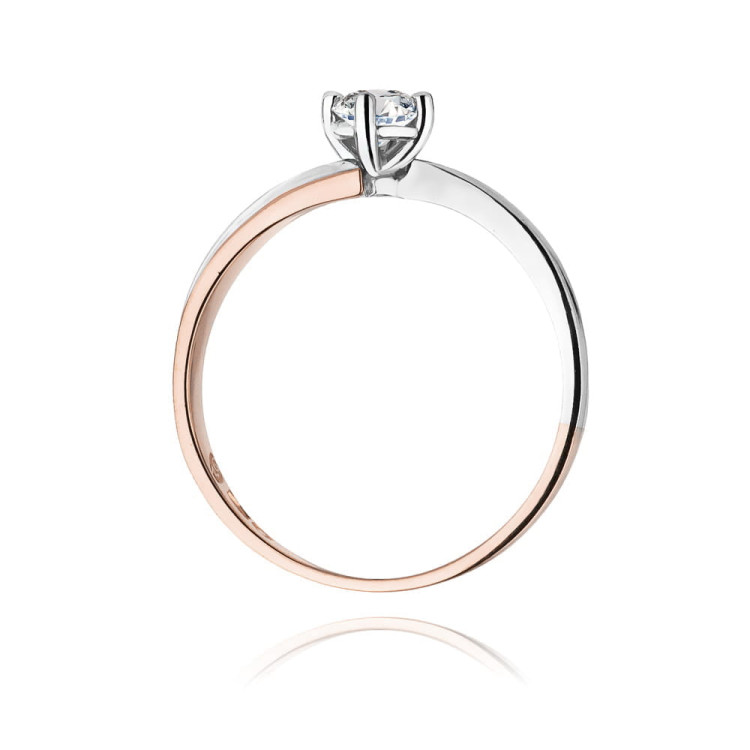 Pierścionek W0231B Diament Laboratoryjny 0,30ct różowe złoto