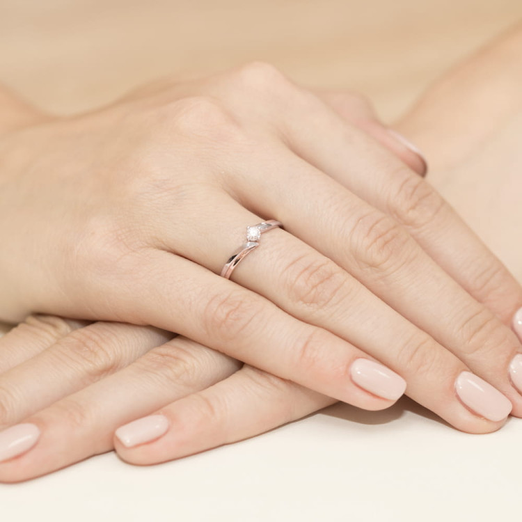 Pierścionek W0231B Diament 0,30ct różowe złoto