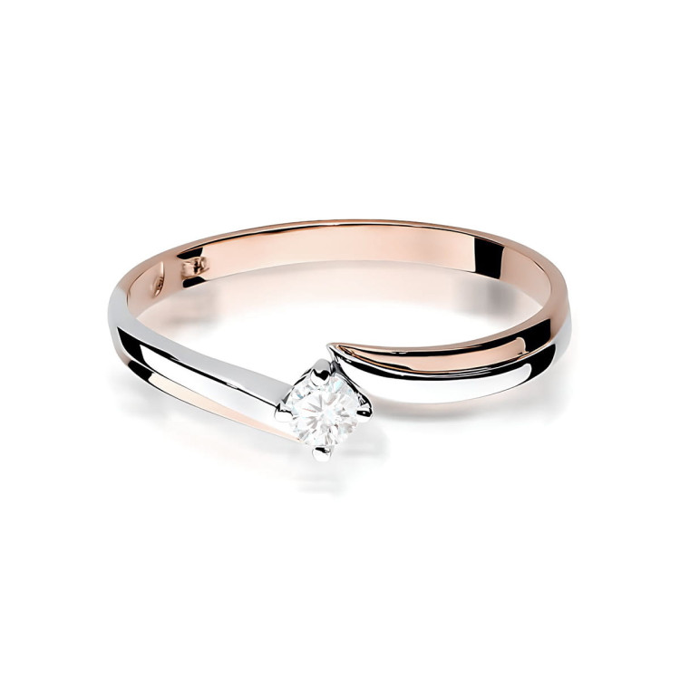 Pierścionek W0231 Diament 0,08ct różowe złoto