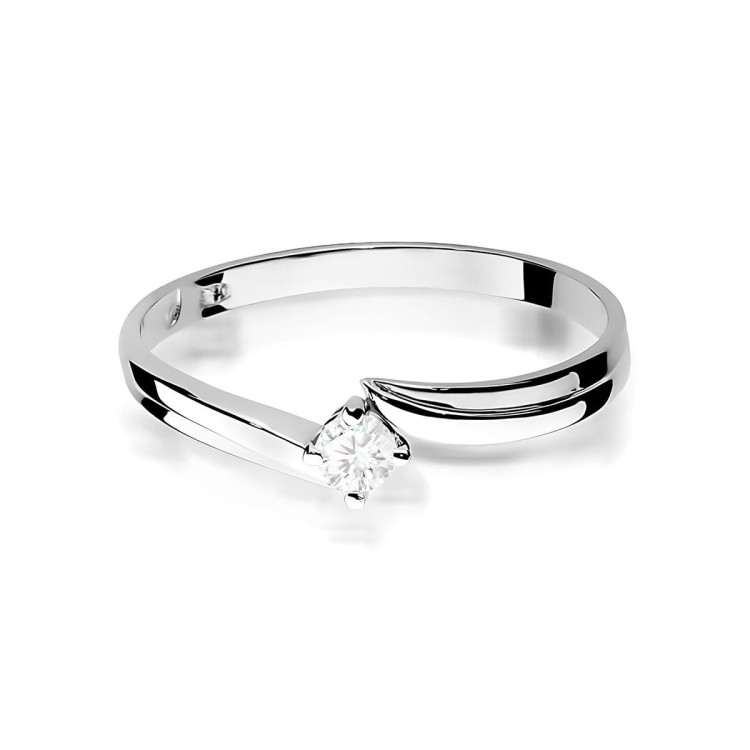 Pierścionek z białego złota z diamentem laboratoryjnym - próba 585 0,10CT w0231.B3.LDW.02