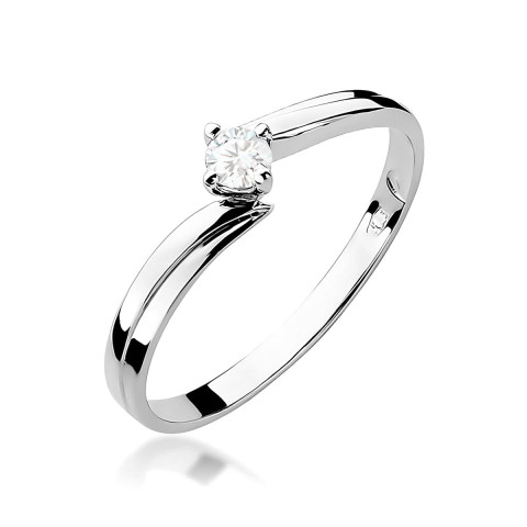 Pierścionek z białego złota z diamentem laboratoryjnym - próba 585 0,10CT w0231.B3.LDW.02