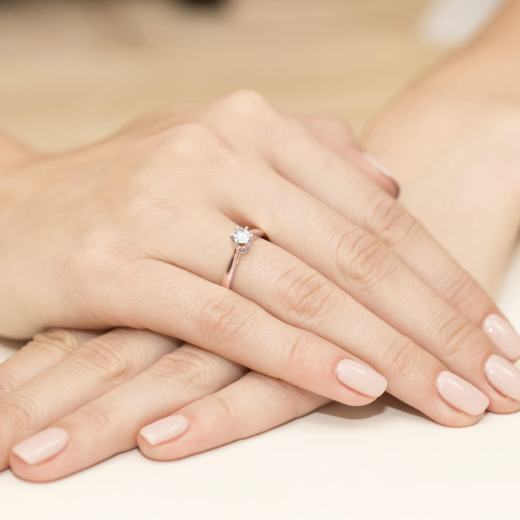Pierścionek W0234 Diament 0,30ct różowe złoto
