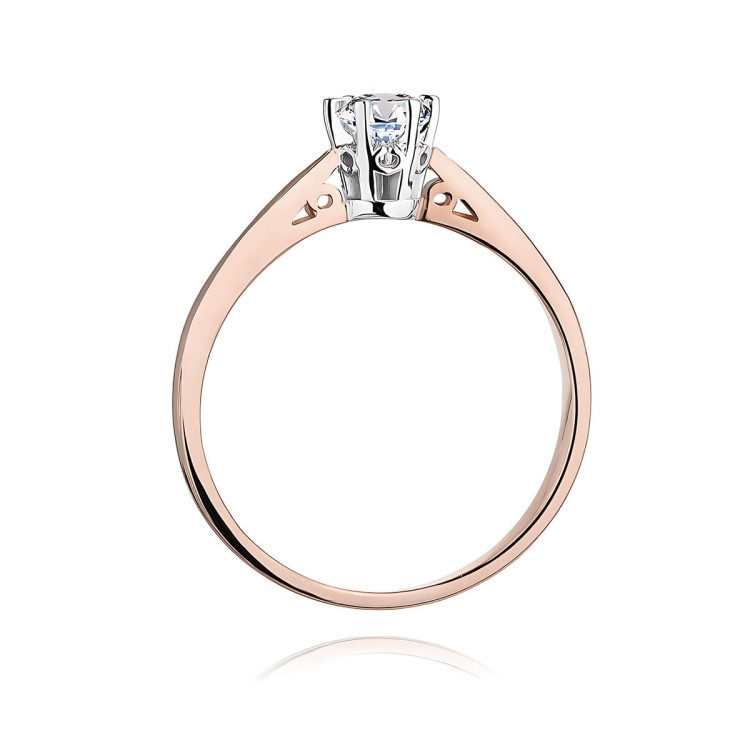 Pierścionek W0234 Diament Laboratoryjny 0,25ct różowe złoto