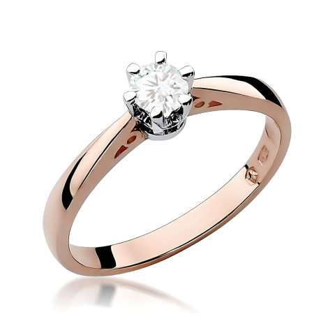 Pierścionek W0234 Diament Laboratoryjny 0,25ct różowe złoto