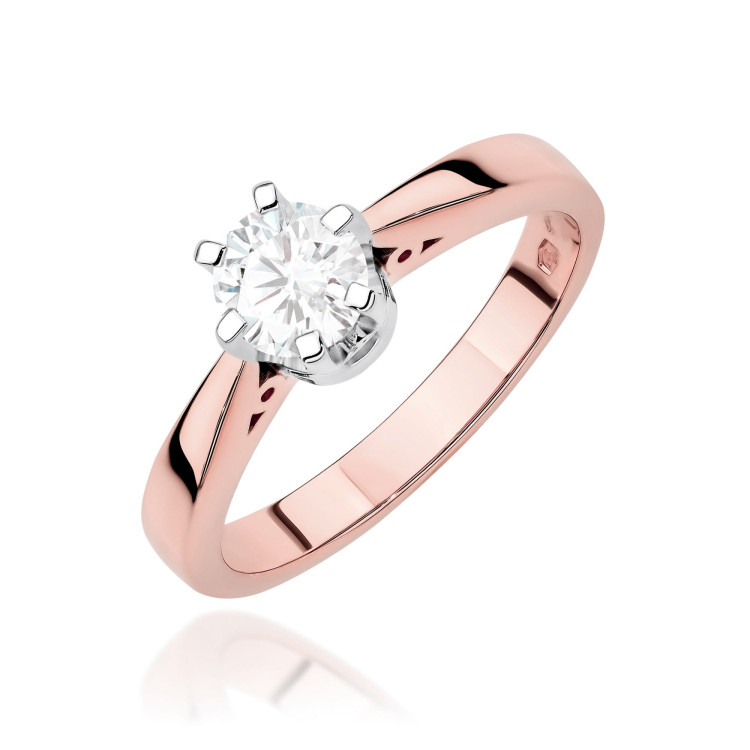 Pierścionek W0234 Diament Laboratoryjny 0,30ct różowe złoto