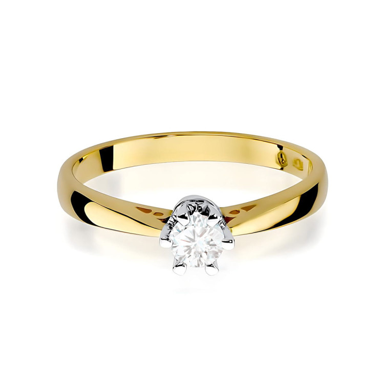 Pierścionek W0234 Diament 0,30ct żółte złoto