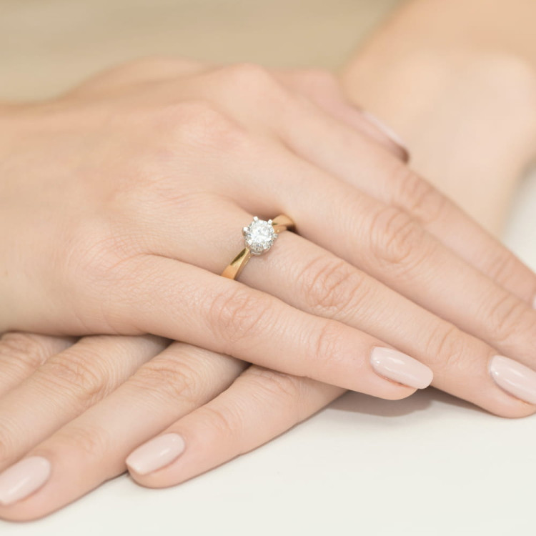 Pierścionek W0234 Diament 1,00ct żółte złoto