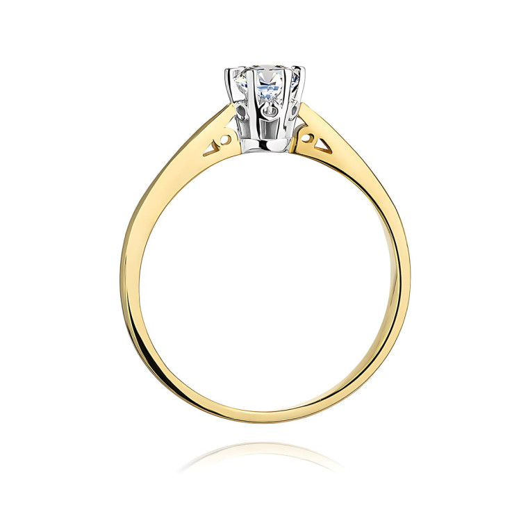 Pierścionek W0234 Diament Laboratoryjny 0,25ct żółte złoto