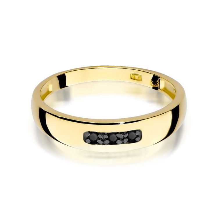 Pierścionek W0235 z Czarnymi Diamentami białe złoto