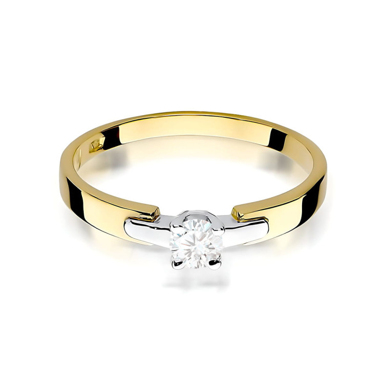 Pierścionek W0241 Diament Laboratoryjny 0,20ct żółte złoto