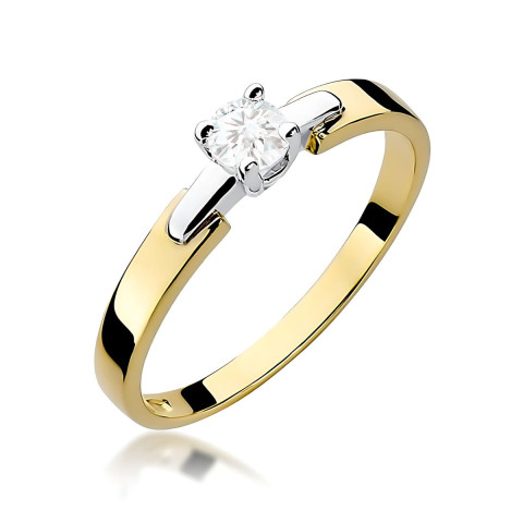 Pierścionek W0241 Diament Laboratoryjny 0,20ct żółte złoto