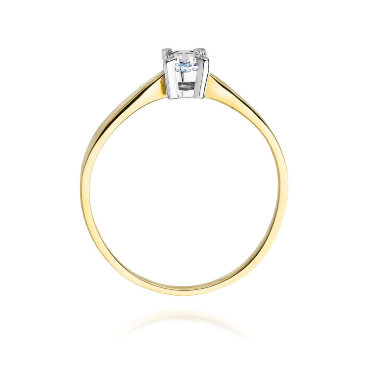 Pierścionek W0242 Diament Laboratoryjny 0,20ct żółte złoto