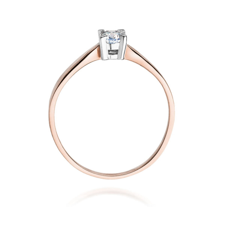 Pierścionek W0242 Diament Laboratoryjny 0,20ct różowe złoto
