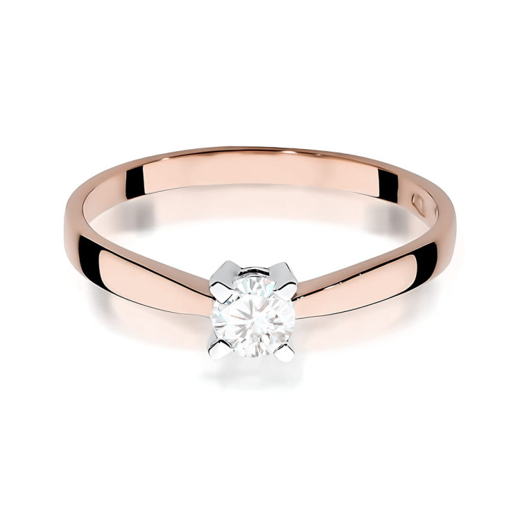 Pierścionek W0242 Diament Laboratoryjny 0,20ct różowe złoto
