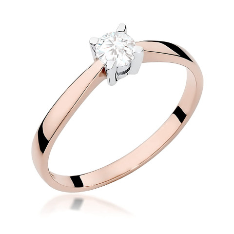 Pierścionek W0242 Diament Laboratoryjny 0,20ct różowe złoto