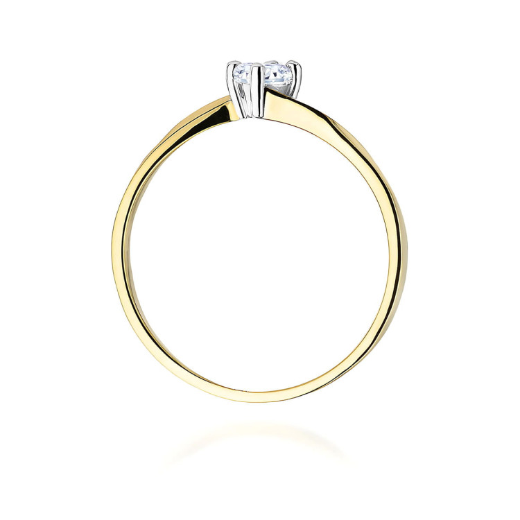 Pierścionek W0243 Diament Laboratoryjny 0,20ct żółte złoto