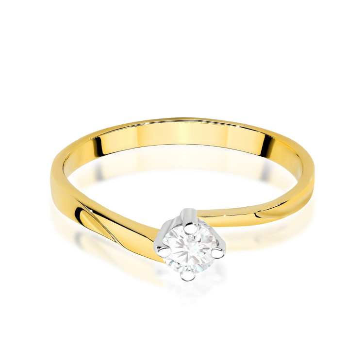 Pierścionek W0243 Diament Laboratoryjny 0,20ct żółte złoto