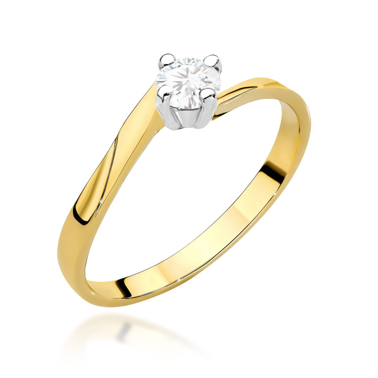 Pierścionek W0243 Diament Laboratoryjny 0,20ct żółte złoto