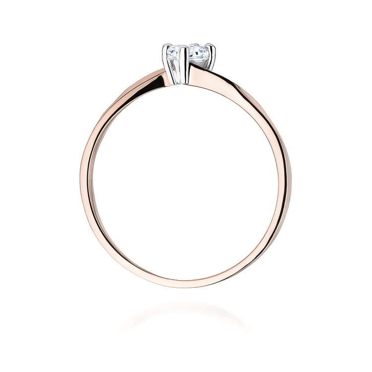 Pierścionek W0243 Diament Laboratoryjny 0,20ct różowe złoto