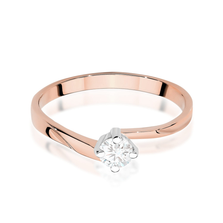 Pierścionek W0243 Diament Laboratoryjny 0,20ct różowe złoto