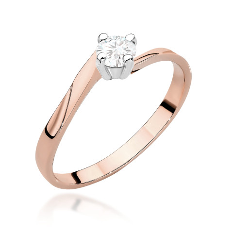 Pierścionek W0243 Diament Laboratoryjny 0,20ct różowe złoto