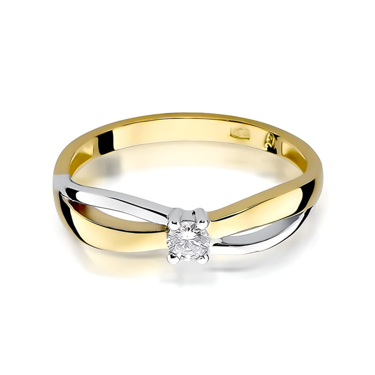 Pierścionek W0248 Diament Laboratoryjny 0,10ct białe złoto
