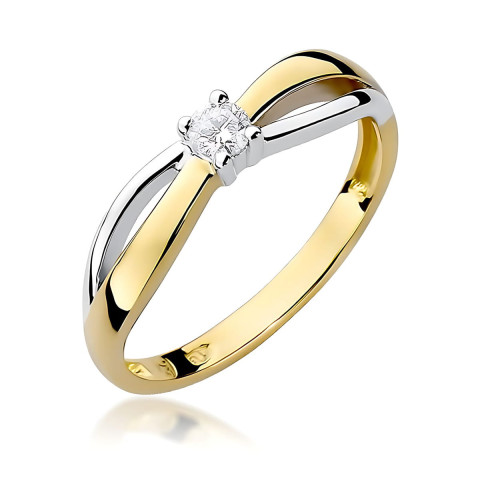 Pierścionek W0248 Diament Laboratoryjny 0,10ct białe złoto