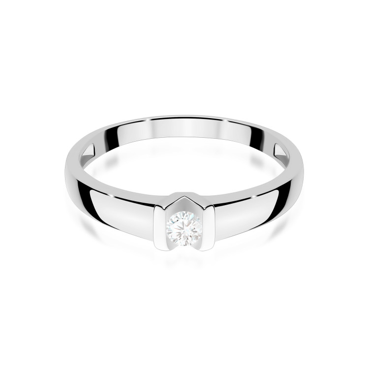 Pierścionek z białego złota z diamentem laboratoryjnym - próba 585 0,10CT w0249.B3.LDW.01