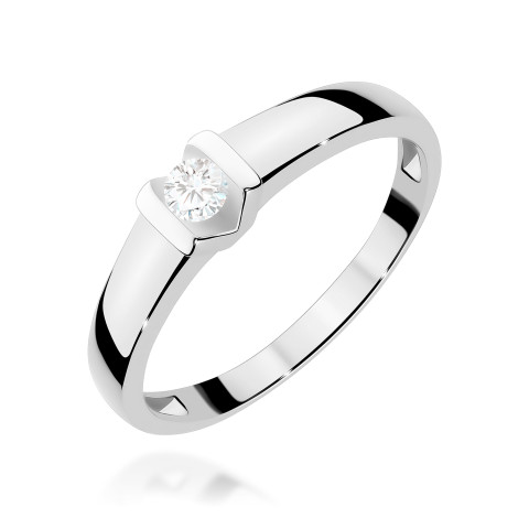 Pierścionek z białego złota z diamentem laboratoryjnym - próba 585 0,10CT w0249.B3.LDW.01